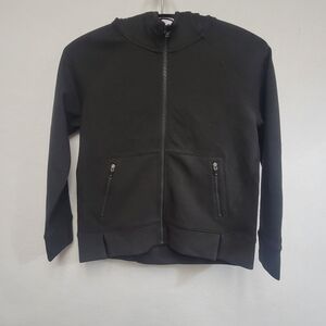 DSG Girls/youth Size Medium Sports Fleece Full Zip In Pure Black